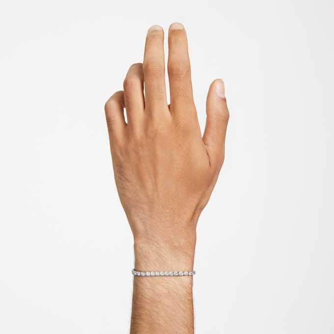 Bracelet tennis Matrix, taille ronde, blanc, plaqué rhodium Bracelet tennis Matrix, taille ronde, blanc, plaqué rhodium