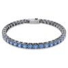 Bracelet tennis Matrix, taille ronde, bleu, plaqué ruthénium Bracelet tennis Matrix, taille ronde, bleu, plaqué ruthénium