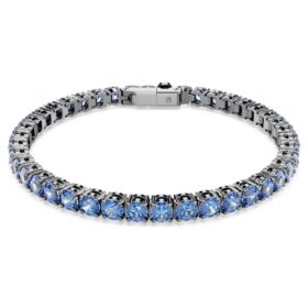 Bracelet tennis Matrix, taille ronde, bleu, plaqué ruthénium Bracelet tennis Matrix, taille ronde, bleu, plaqué ruthénium