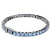 Bracelet tennis Matrix, taille ronde, bleu, plaqué ruthénium Bracelet tennis Matrix, taille ronde, bleu, plaqué ruthénium
