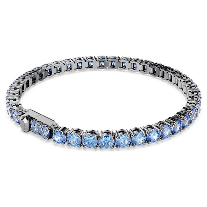 Bracelet tennis Matrix, taille ronde, bleu, plaqué ruthénium Bracelet tennis Matrix, taille ronde, bleu, plaqué ruthénium