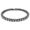 Bracelet tennis Matrix, taille ronde, gris, plaqué ruthénium Bracelet tennis Matrix, taille ronde, gris, plaqué ruthénium