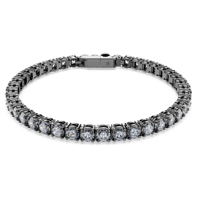 Bracelet tennis Matrix, taille ronde, gris, plaqué ruthénium Bracelet tennis Matrix, taille ronde, gris, plaqué ruthénium