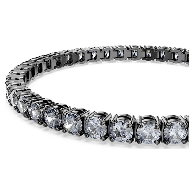 Bracelet tennis Matrix, taille ronde, gris, plaqué ruthénium Bracelet tennis Matrix, taille ronde, gris, plaqué ruthénium
