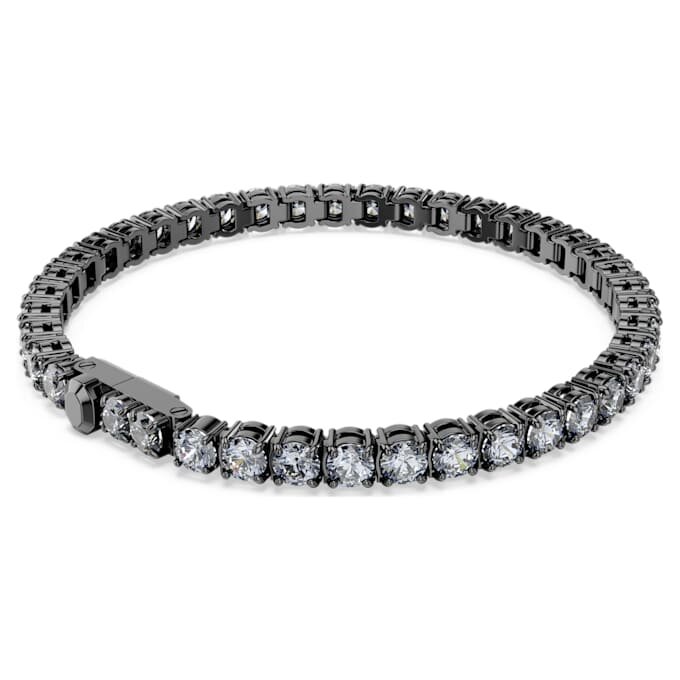 Bracelet tennis Matrix, taille ronde, gris, plaqué ruthénium Bracelet tennis Matrix, taille ronde, gris, plaqué ruthénium