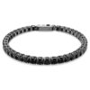 Bracelet tennis Matrix, taille ronde, noir, plaqué ruthénium Bracelet tennis Matrix, taille ronde, noir, plaqué ruthénium
