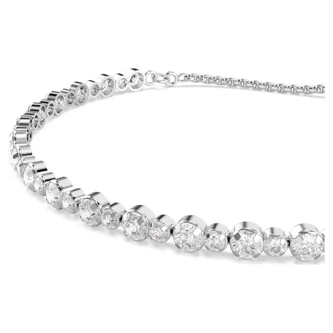 Bracelet tennis Matrix, tailles rondes mélangées, blanc, plaqué rhodium Bracelet tennis Matrix, tailles rondes mélangées, blanc, plaqué rhodium