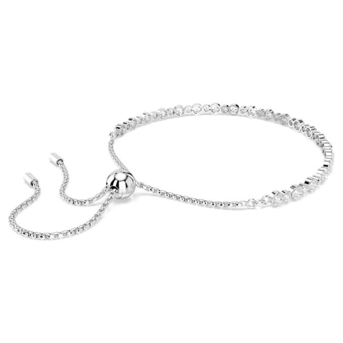 Bracelet tennis Matrix, tailles rondes mélangées, blanc, plaqué rhodium Bracelet tennis Matrix, tailles rondes mélangées, blanc, plaqué rhodium