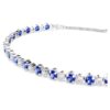 Bracelet tennis Matrix, tailles rondes mélangées, bleu, plaqué rhodium