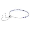 Bracelet tennis Matrix, tailles rondes mélangées, bleu, plaqué rhodium