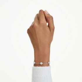 Bracelet Una Angelic à motifs double face taille ronde, blanc, plaqué rhodium
