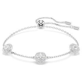 Bracelet Una Angelic à motifs double face taille ronde, blanc, plaqué rhodium