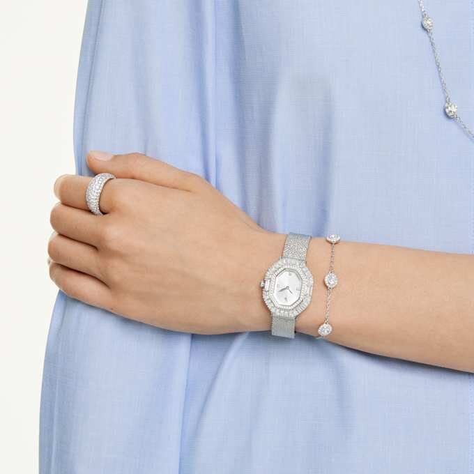 Bracelet Una Angelic à motifs double face taille ronde, blanc, plaqué rhodium Bracelet Una Angelic à motifs double face taille ronde, blanc, plaqué rhodium
