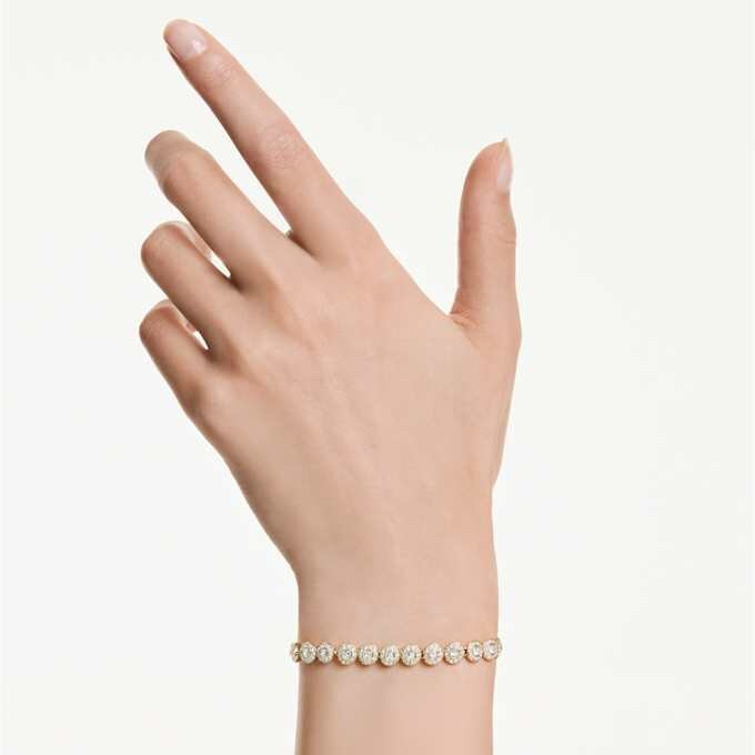 Bracelet Una Angelic, taille ronde, blanc, plaqué or Bracelet Una Angelic, taille ronde, blanc, plaqué or