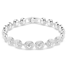 Bracelet Una Angelic, taille ronde, blanc, plaqué rhodium