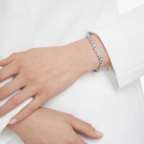 Bracelet Una Angelic, taille ronde, bleu, plaqué rhodium