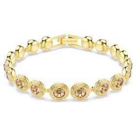 Bracelet Una Angelic, taille ronde, couleur caramel, plaqué or