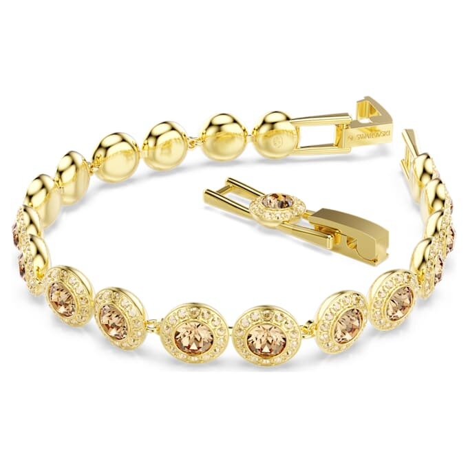 Bracelet Una Angelic, taille ronde, couleur caramel, plaqué or Bracelet Una Angelic, taille ronde, couleur caramel, plaqué or