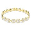 Bracelet Una Angelic, taille ronde, pavé, taille moyenne, blanc, plaqué or