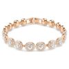 Bracelet Una Angelic, taille ronde, pavé, taille moyenne, blanc, plaqué or rose Bracelet Una Angelic, taille ronde, pavé, taille moyenne, blanc, plaqué or rose
