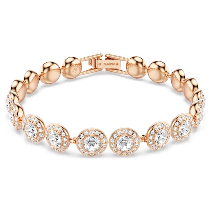 Bracelet Una Angelic, taille ronde, pavé, taille moyenne, blanc, plaqué or rose Bracelet Una Angelic, taille ronde, pavé, taille moyenne, blanc, plaqué or rose