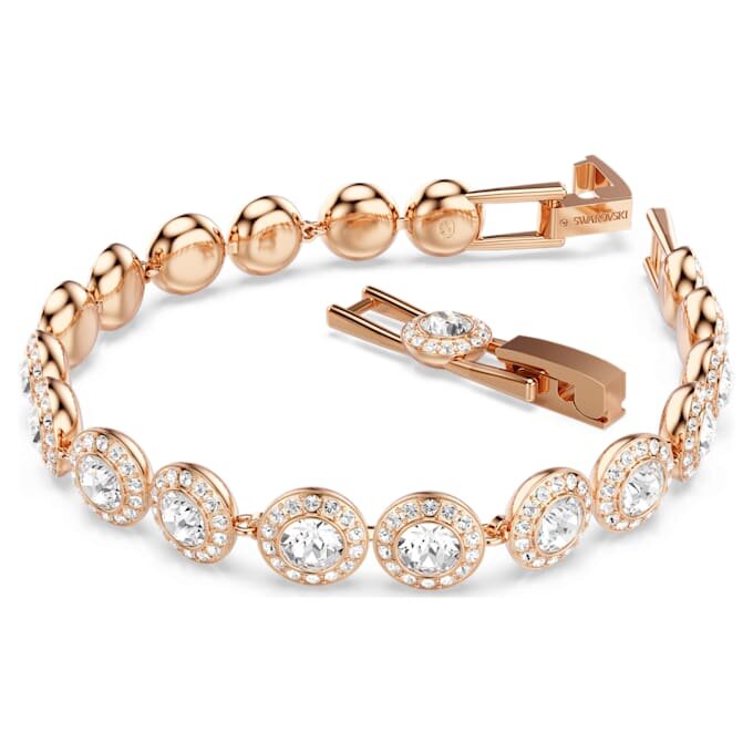 Bracelet Una Angelic, taille ronde, pavé, taille moyenne, blanc, plaqué or rose Bracelet Una Angelic, taille ronde, pavé, taille moyenne, blanc, plaqué or rose