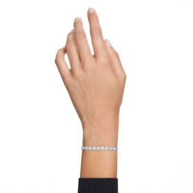 Bracelet Una Angelic, taille ronde, petit, blanc, plaqué rhodium
