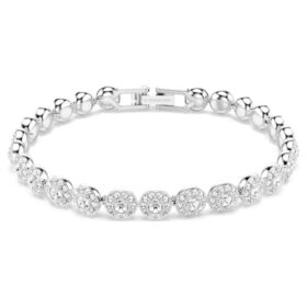 Bracelet Una Angelic, taille ronde, petit, blanc, plaqué rhodium