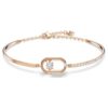 Bracelet Una, taille ronde, forme ovale, blanc, plaqué or rose Bracelet Una, taille ronde, forme ovale, blanc, plaqué or rose