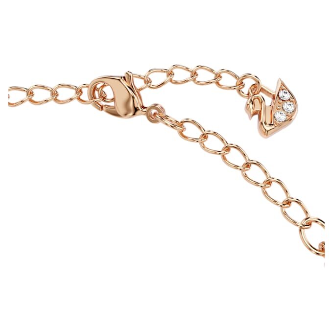 Bracelet Una, taille ronde, forme ovale, blanc, plaqué or rose Bracelet Una, taille ronde, forme ovale, blanc, plaqué or rose
