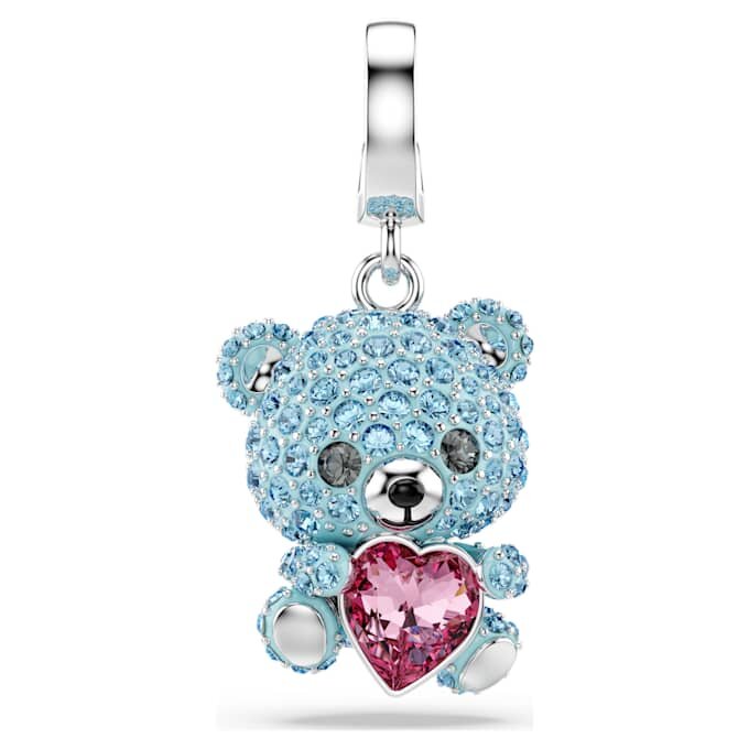 Breloque Idyllia, tailles variées, ours en peluche, bleu, plaqué rhodium Breloque Idyllia, tailles variées, ours en peluche, bleu, plaqué rhodium