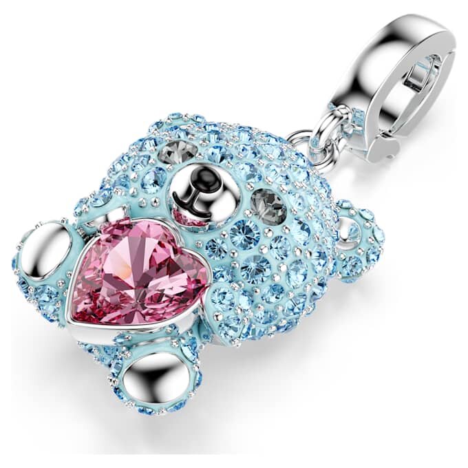 Breloque Idyllia, tailles variées, ours en peluche, bleu, plaqué rhodium Breloque Idyllia, tailles variées, ours en peluche, bleu, plaqué rhodium