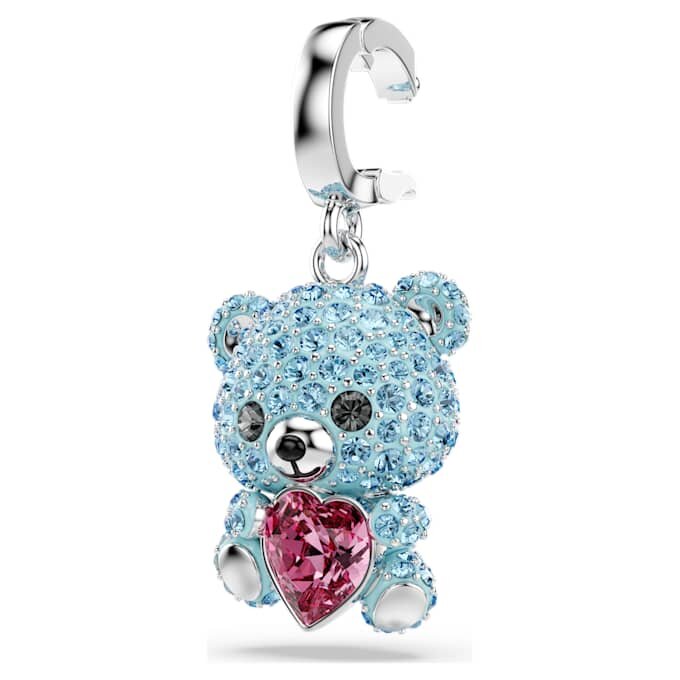 Breloque Idyllia, tailles variées, ours en peluche, bleu, plaqué rhodium Breloque Idyllia, tailles variées, ours en peluche, bleu, plaqué rhodium