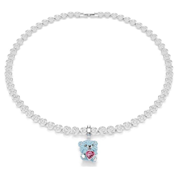Breloque Idyllia, tailles variées, ours en peluche, bleu, plaqué rhodium Breloque Idyllia, tailles variées, ours en peluche, bleu, plaqué rhodium