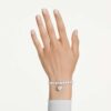 Breloque Idyllia à tailles variées, revêtement couleur perle, cœur, blanc, plaqué rhodium
