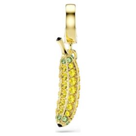 Breloque Minions « Banane » pavée, jaune, plaquée or