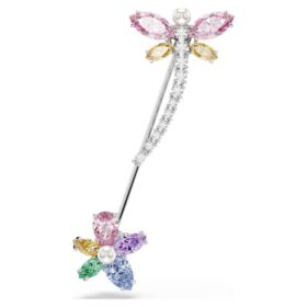 Broche Ariana Grande x Swarovski, tailles variées, libellule, multicolore, plaquée rhodium Broche Ariana Grande x Swarovski, tailles variées, libellule, multicolore, plaquée rhodium