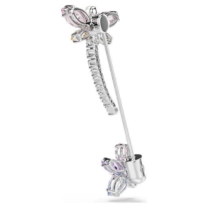 Broche Ariana Grande x Swarovski, tailles variées, libellule, multicolore, plaquée rhodium Broche Ariana Grande x Swarovski, tailles variées, libellule, multicolore, plaquée rhodium