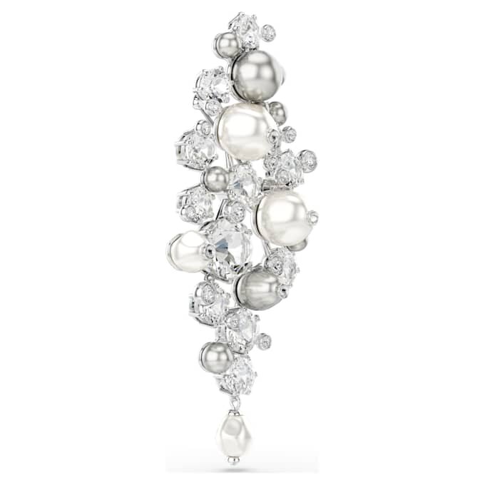 Broche Constella « Crystal Pearl », taille ronde, blanche, plaquée rhodium Broche Constella « Crystal Pearl », taille ronde, blanche, plaquée rhodium