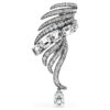 Broche « Feather » de la collection Vienna, blanche, plaquée ruthénium Broche « Feather » de la collection Vienna, blanche, plaquée ruthénium