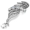 Broche « Feather » de la collection Vienna, blanche, plaquée ruthénium Broche « Feather » de la collection Vienna, blanche, plaquée ruthénium