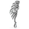 Broche « Feather » de la collection Vienna, blanche, plaquée ruthénium Broche « Feather » de la collection Vienna, blanche, plaquée ruthénium