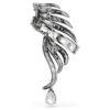 Broche « Feather » de la collection Vienna, blanche, plaquée ruthénium Broche « Feather » de la collection Vienna, blanche, plaquée ruthénium