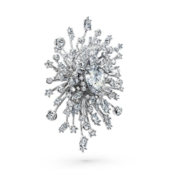 Broche « Galaxy » avec diamants synthétiques de 15,71 carats au total, formes variées, or blanc 18 carats Broche « Galaxy » avec diamants synthétiques de 15,71 carats au total, formes variées, or blanc 18 carats