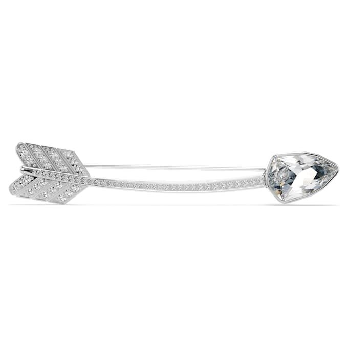 Broche Idyllia, tailles variées, flèche, blanche, plaquée rhodium Broche Idyllia, tailles variées, flèche, blanche, plaquée rhodium