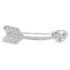 Broche Idyllia, tailles variées, flèche, blanche, plaquée rhodium Broche Idyllia, tailles variées, flèche, blanche, plaquée rhodium
