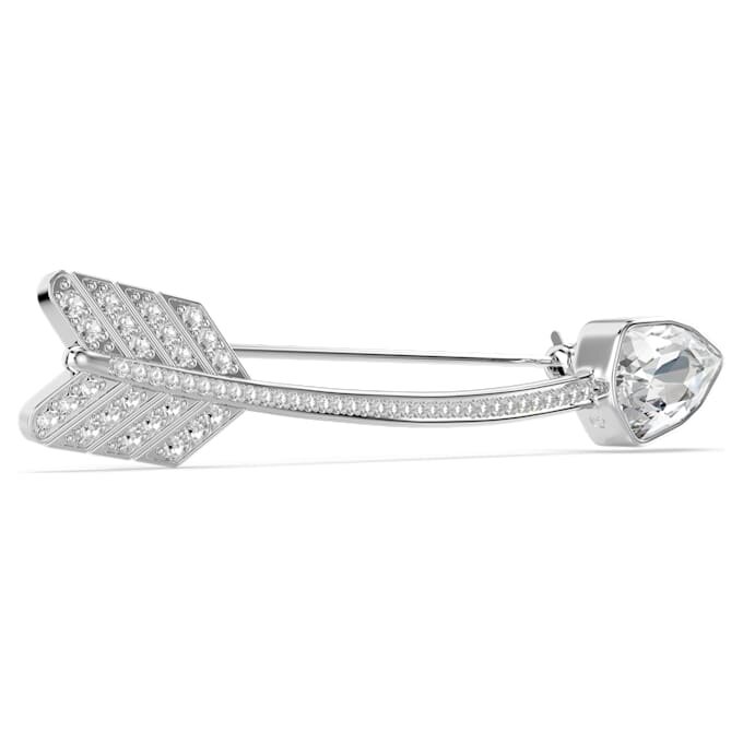 Broche Idyllia, tailles variées, flèche, blanche, plaquée rhodium Broche Idyllia, tailles variées, flèche, blanche, plaquée rhodium