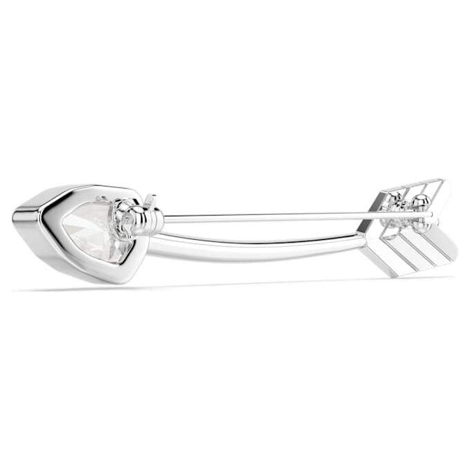 Broche Idyllia, tailles variées, flèche, blanche, plaquée rhodium Broche Idyllia, tailles variées, flèche, blanche, plaquée rhodium