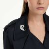 Broche Idyllia, tailles variées, plume, plaquée rhodium