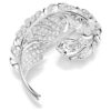 Broche Idyllia, tailles variées, plume, plaquée rhodium